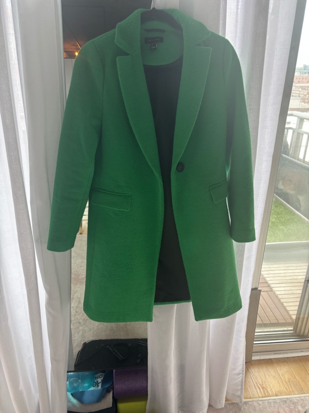 New Look Green Wool-Blend Collar Coat